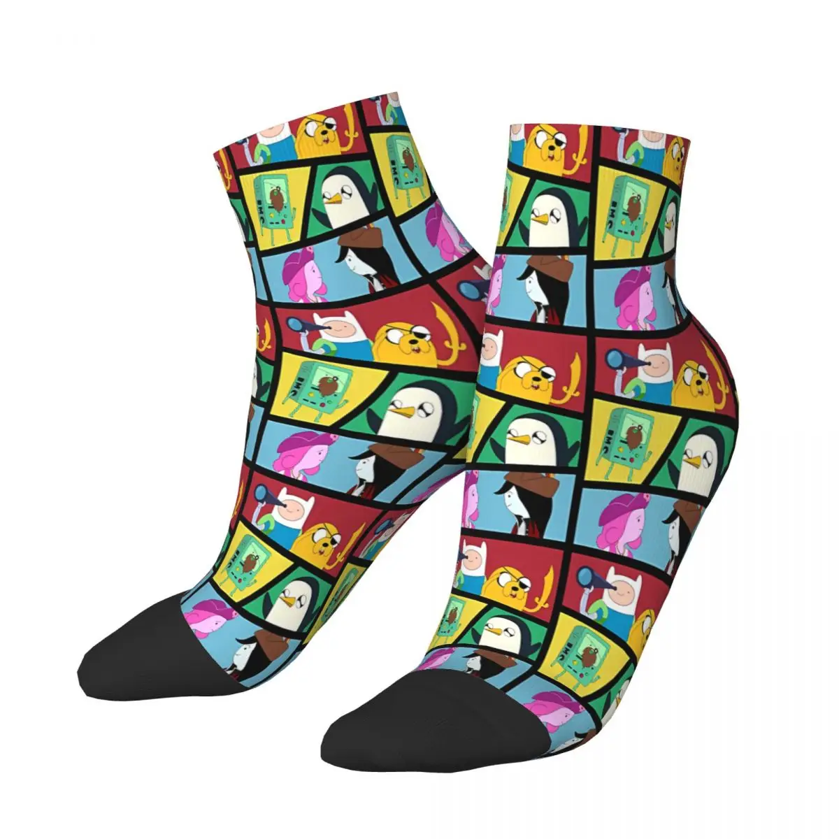 Calcetines tobilleros de dibujos animados de piratas Finn y Jake BMO para hombre y mujer, medias de verano, Hip Hop