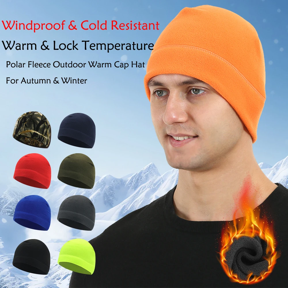 Outdoor Polar Fleece Warm Cap Beanie Cycling Running Sport Windproof Head Wrap Cover Ear Protection Headband Hat Climbing Skiing