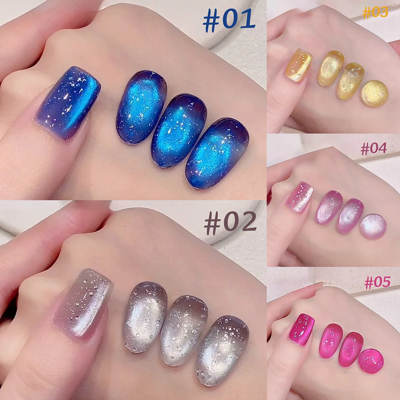 1pcs TC ✨Deep Sea Sparkle Bubble Cat Eye Gel Nail Polish✨ 2025 New Ocean Breeze Cat Eye Soak Off UV LED Long Lasting Nail Art