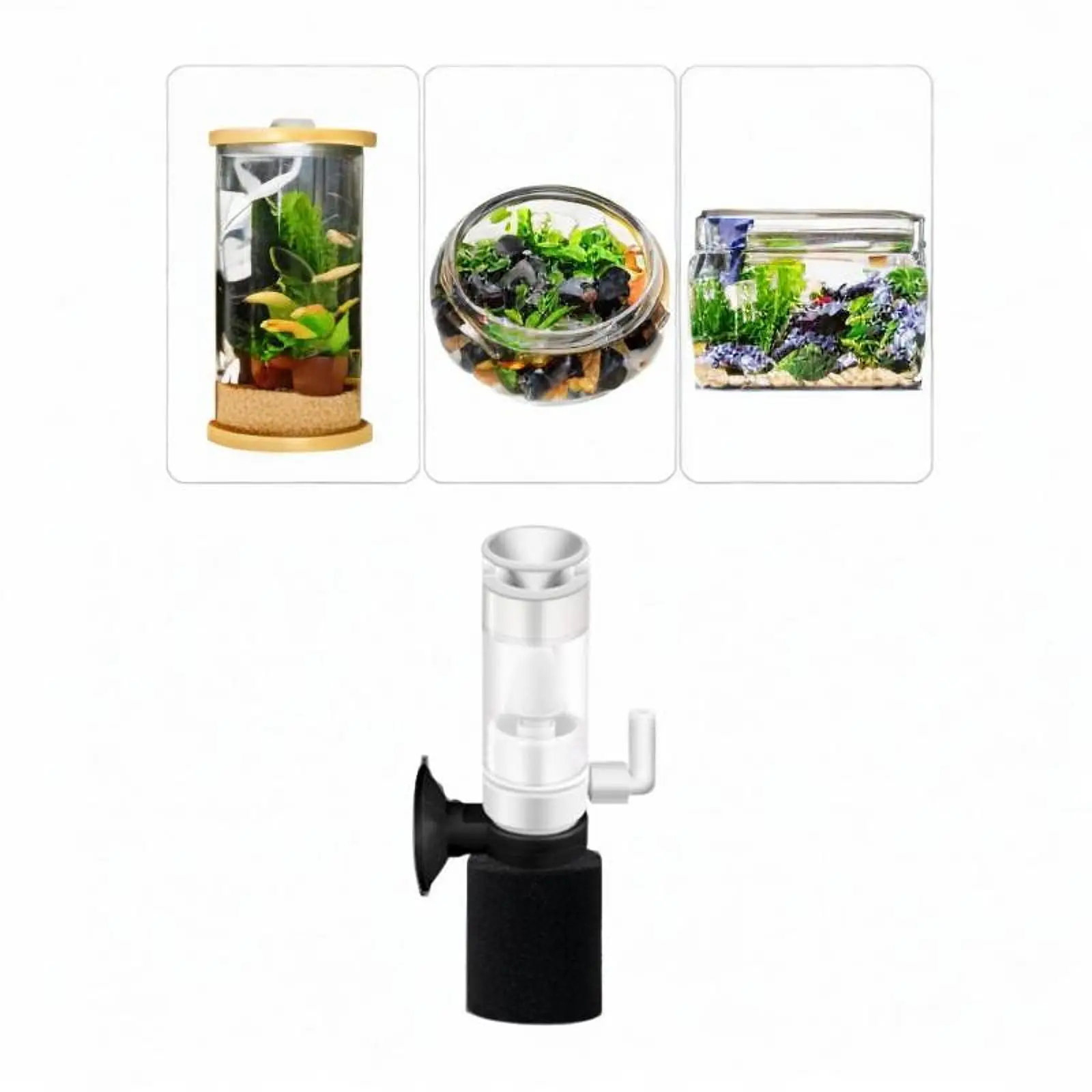 Aquarium Filter Pump Set Portable Compact Size Cleaning Mini Internal Aquarium Pump Tank Filter for Circulation Filtration