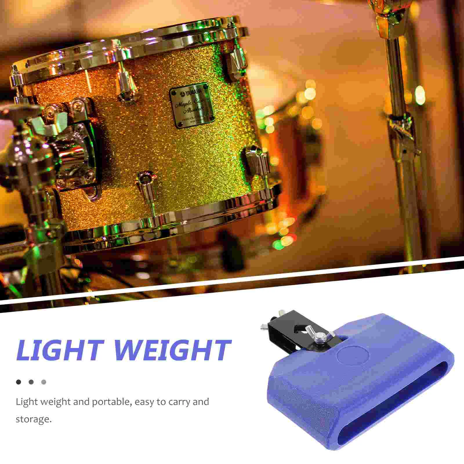 Plastic Latin Percussion Portable Drum Percussion Musical Accessory Cow Bell Durable Drum Accessory (Blue) Jam block