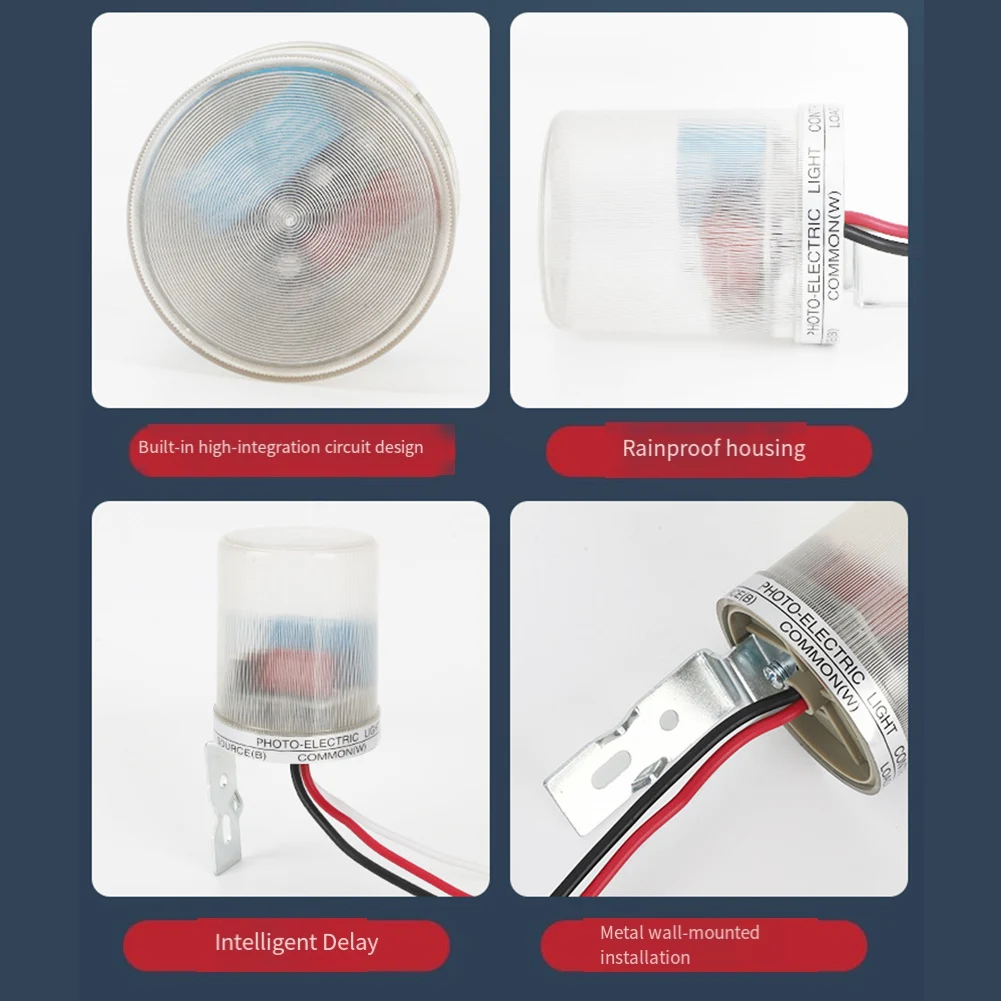 Street Lighting Light Control Switch Photocell Sensor Rain-proof Casing Stable Output Performance Simple User Interface