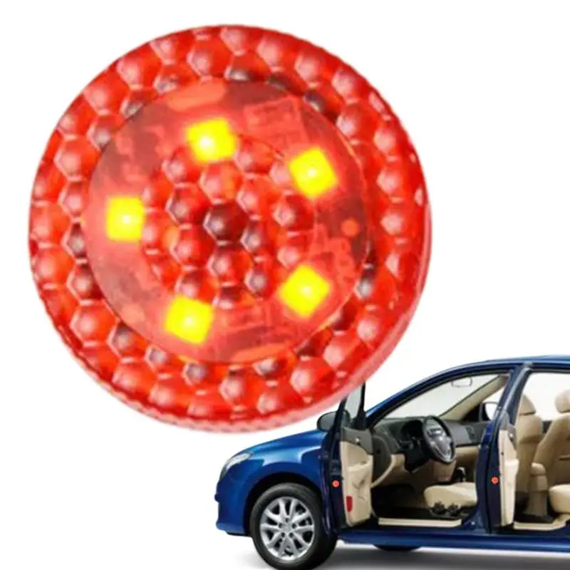 1pcs Car Door Warning Led Light Wireless Safety Warning Anti-collision 5 LED Magnetic Sensor Strobe Flashing Alarm Signal Lights