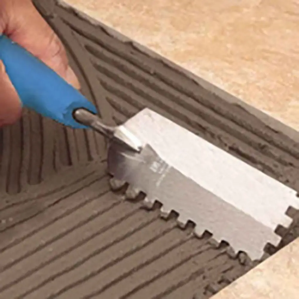 Square Tooth Trowel Tool Professional Efficient Scraping Putty Scraper Carbon Steel Anti Slip Handle Spatula Construction Tool