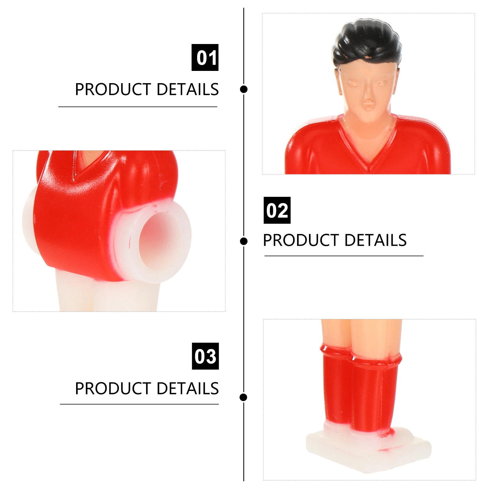 

11 Pcs Football Machine Players Bright Colors Table Football Accessories Creative Soccer Men Red Players Statues Toy Decorations