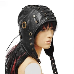 Steampunk kapelusz z goglami mężczyźni Punk czapka z nausznikami Steampunk czapka z nausznikami Bomber kapelusz SteamPunk traperhat Punk Hat