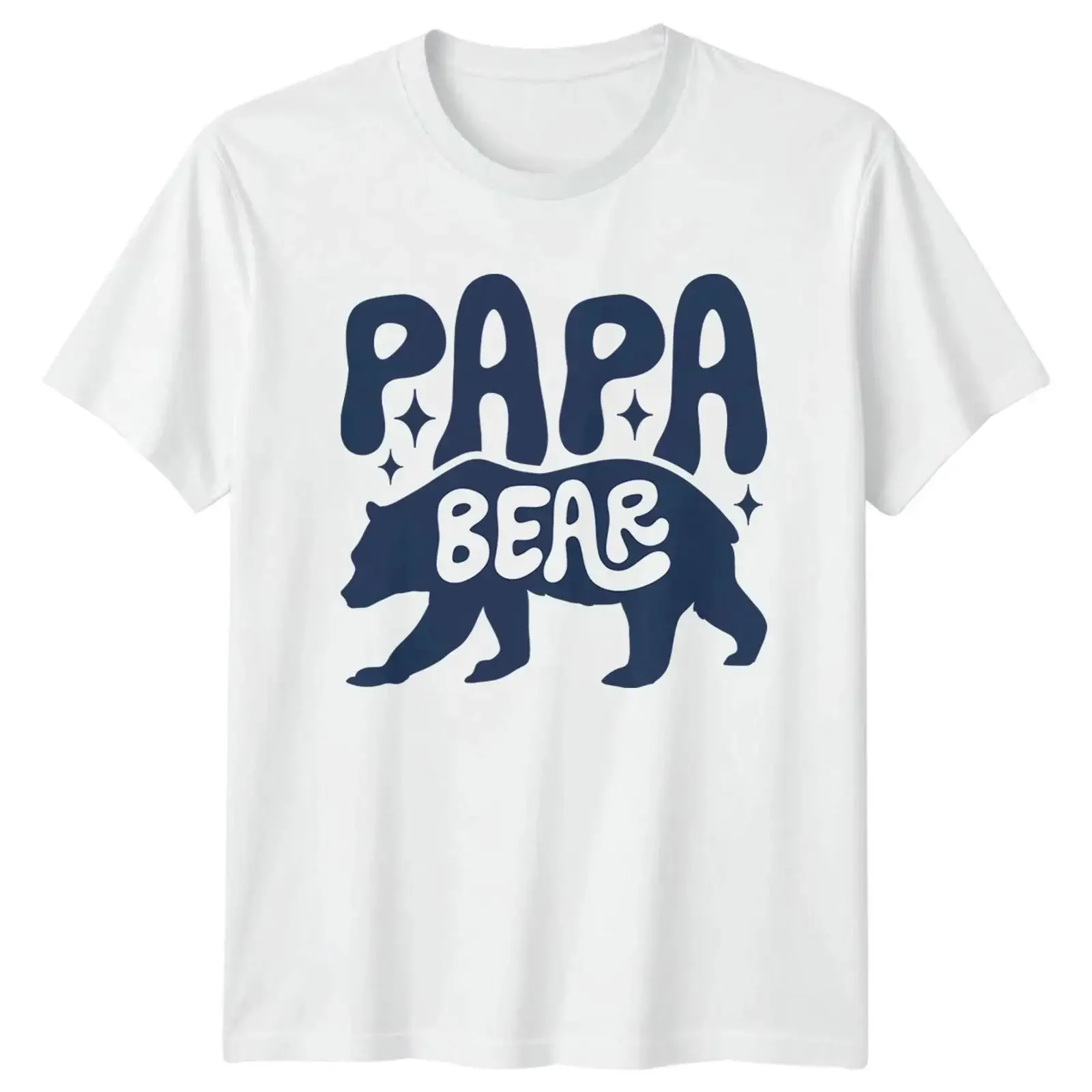 Papa Bear Men's T Shirt Fatherhood Father's Day for Him Image 1 of 4 vintage Washed Breathable Versatile graphic Casual Soft