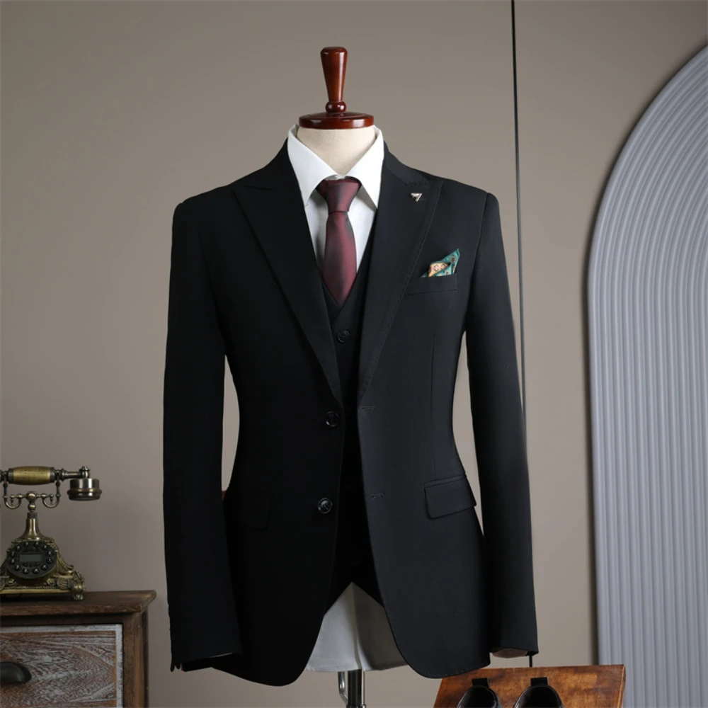 Peak Lapel Fashion Jacket Hot Sale On Duty Men's Suit One Piece Handsome Tuxedo For Dancing Party Formal Events Fast Shipping