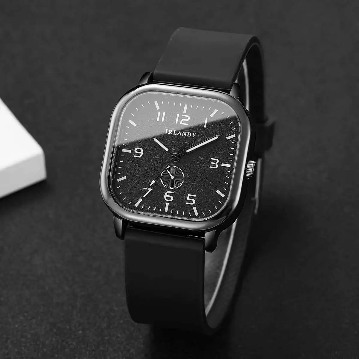 Conjunto de relojes cuadrados a la moda para Mujer, Reloj de pulsera de cuarzo con banda de silicona, Reloj de regalo para niñas (sin caja), 4 Uds.