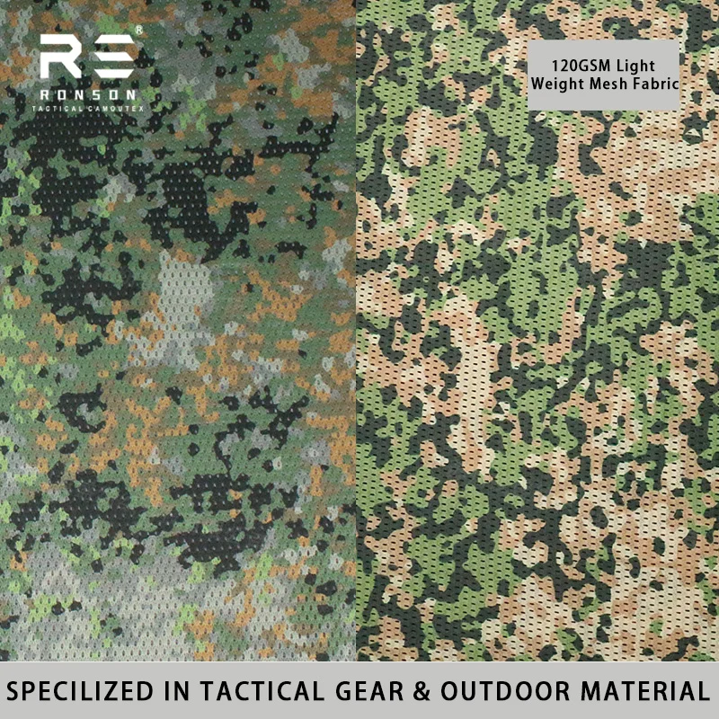 M19 NFP Green 120gsm Light Weight Double Sided Printed Mesh Fabric Netherlands Woodland Camouflage for Tactical Gears Face Mask