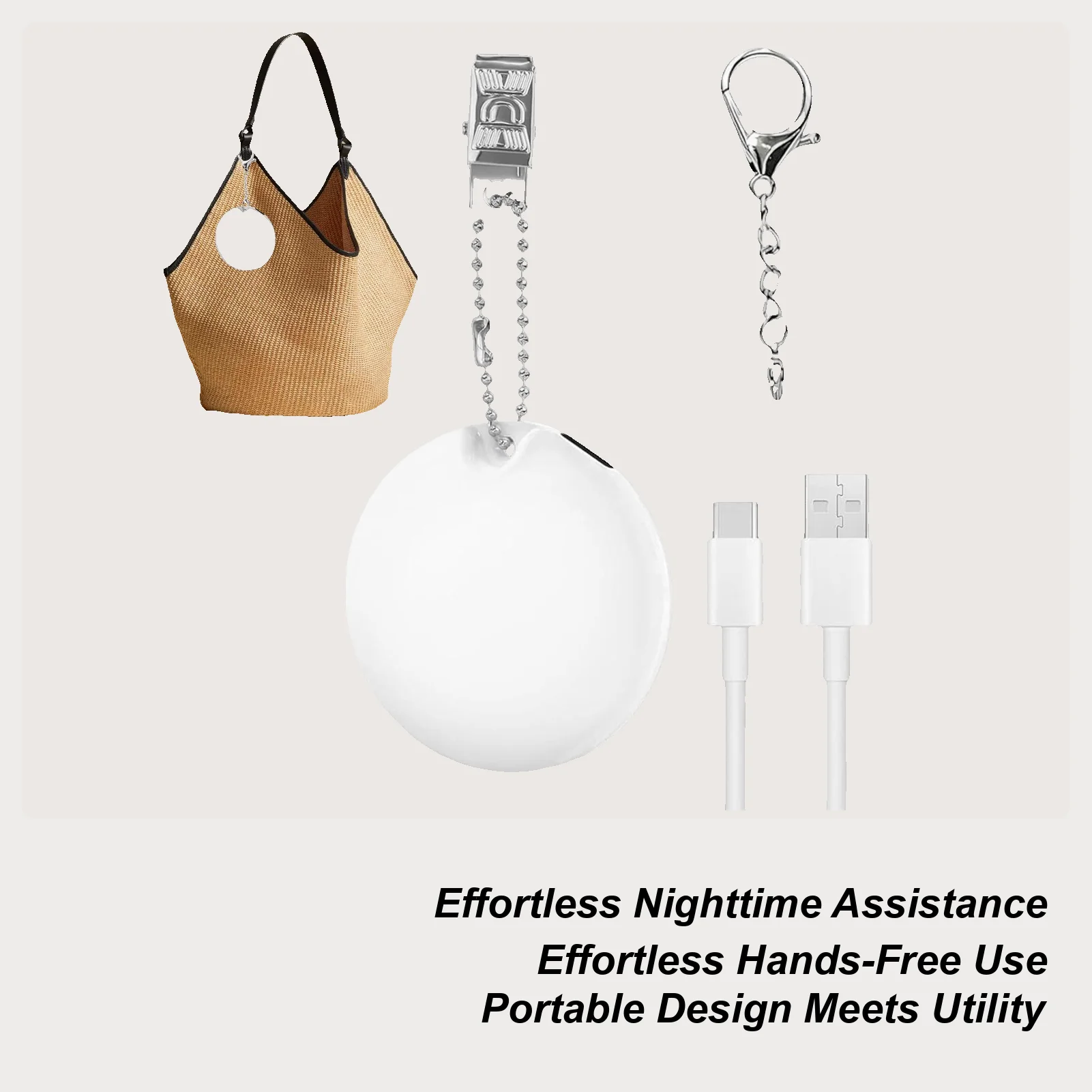 バッグライト財布用-led-ポータブル自動センサー充電式キーホルダー財布タッチライト寝室用ホーム冬のベッドサイド