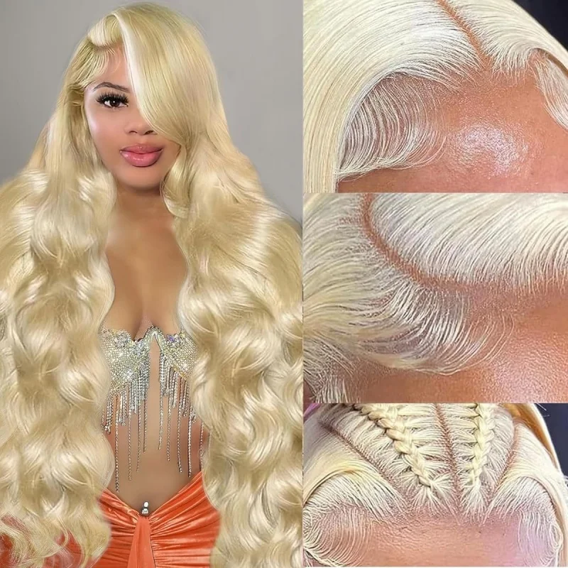 250 densidade loira 613 hd peruca frontal do laço onda do corpo perucas de cabelo humano 100% brasileiro para as mulheres pré arrancadas 30 Polegada peruca dianteira do laço