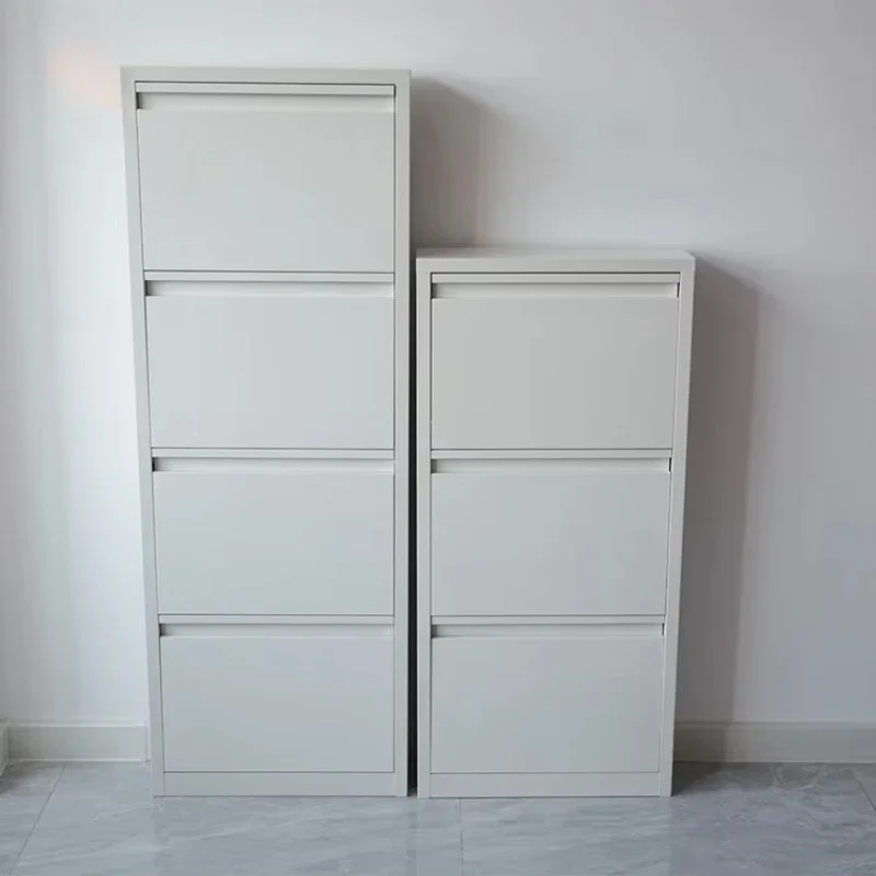 Most popular livingroom furniture white be fixed to the wall 3 layer steel small size metal shoe cabinet