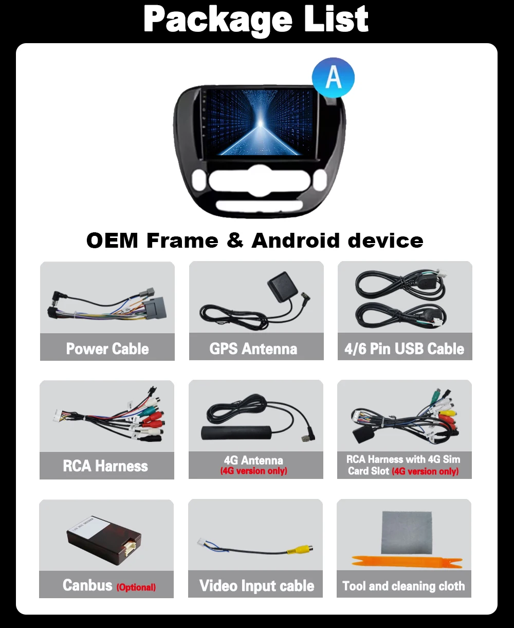 Android 14 Rádio Do Carro Multimídia Video Player de Navegação GPS Para Kia Soul 2 PS 2013-2019 Unidade Principal Tela QLED WIFI 4G BT DSP