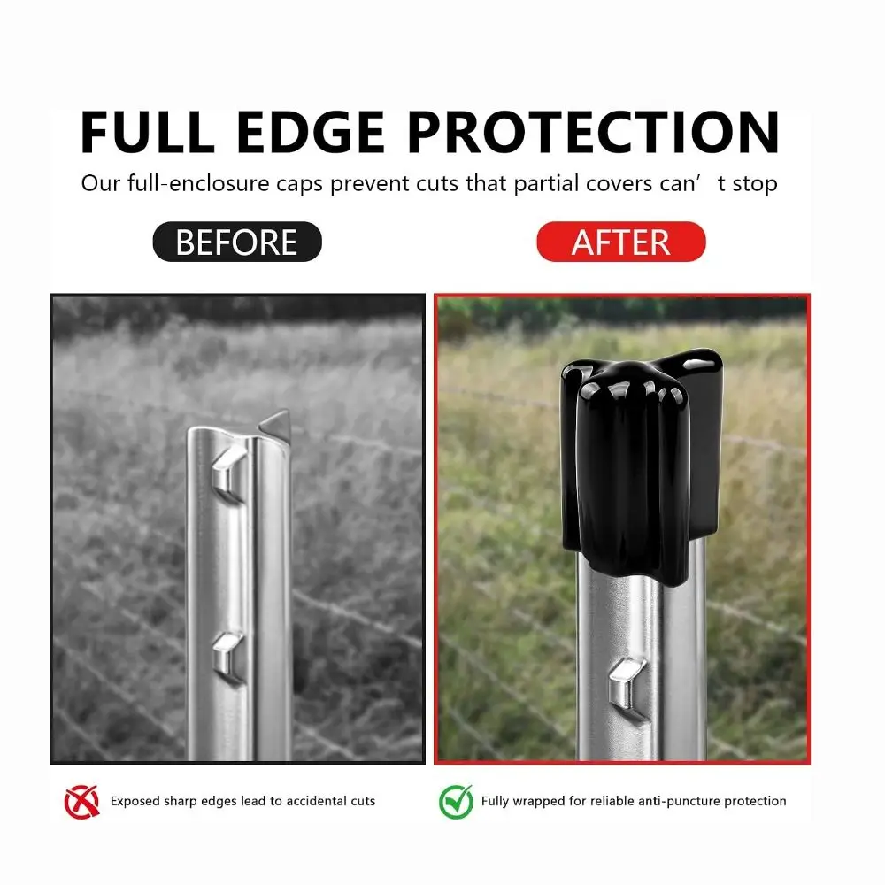 5pcs Portable Weatherproof T Post Caps Protective UV Resistant Safety Cap Durable Vinyl Post Cap Outdoor Fence