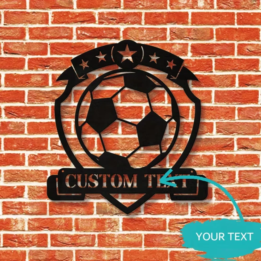 

Metal Soccer Themed Wall Art Customize with Classic Design for Home and Office Decor.Perfect Wall Sculpture and for Any Occasion