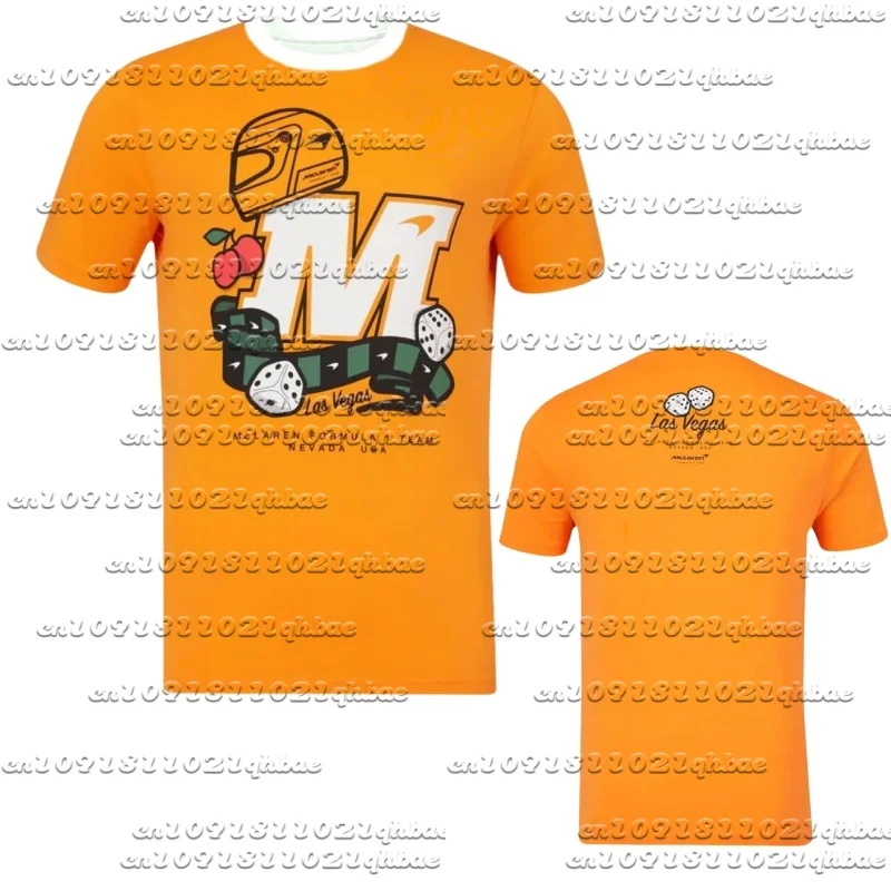 

Лето F1 2022, новый бутик, мужской топ с короткими рукавами и круглым вырезом, Mclaren, спортивная дышащая быстросохнущая футболка для отдыха на открытом воздухе