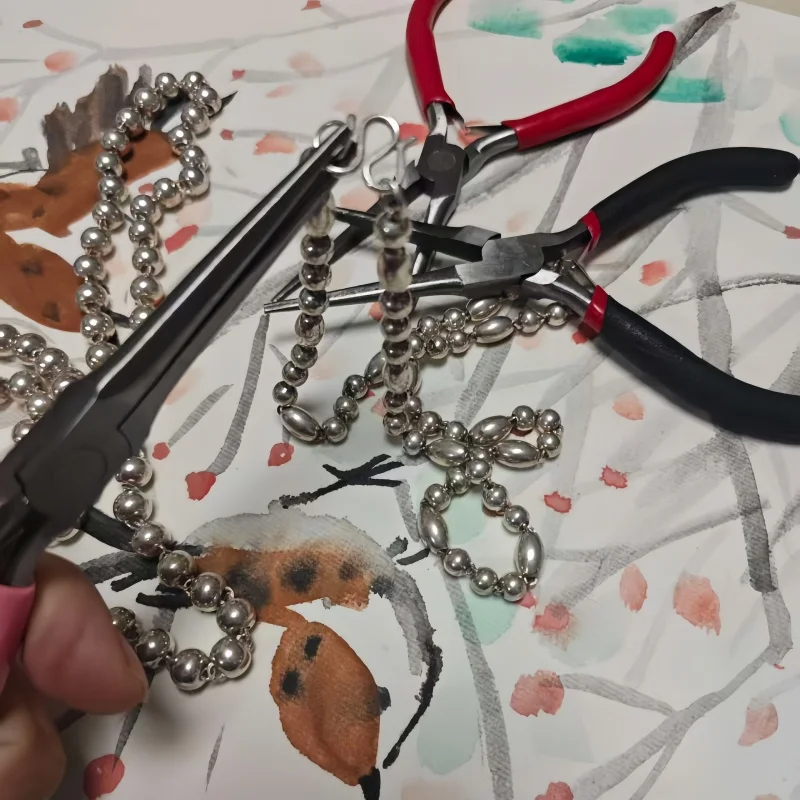 4.5" Spring Sheet Needle Nose Pliers - Multi-purpose Mini Jewelry/Nail Art Pliers for DIY Handcraft & Model Making Tools