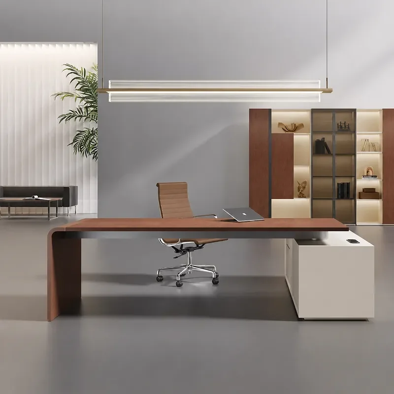 Modern Simple Light Luxury Executive Desk and Chair Set High End Office Computer Table for President Manager Boss Workstation
