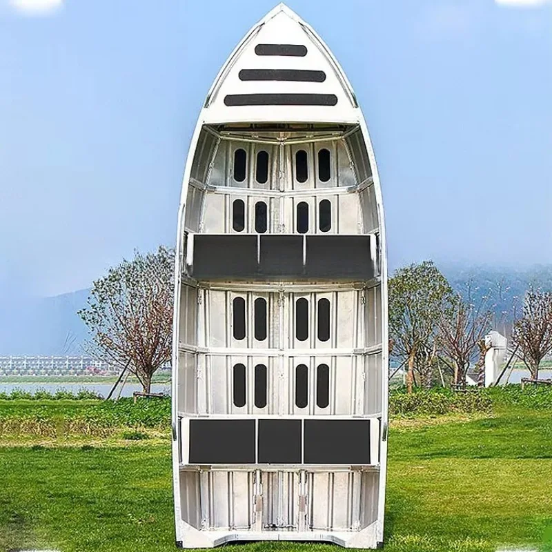 Reinforced Anti Corrosion Aluminum Fishing Boat Multi Compartment Design Offshore Aluminum Angling Vessel Customizable
