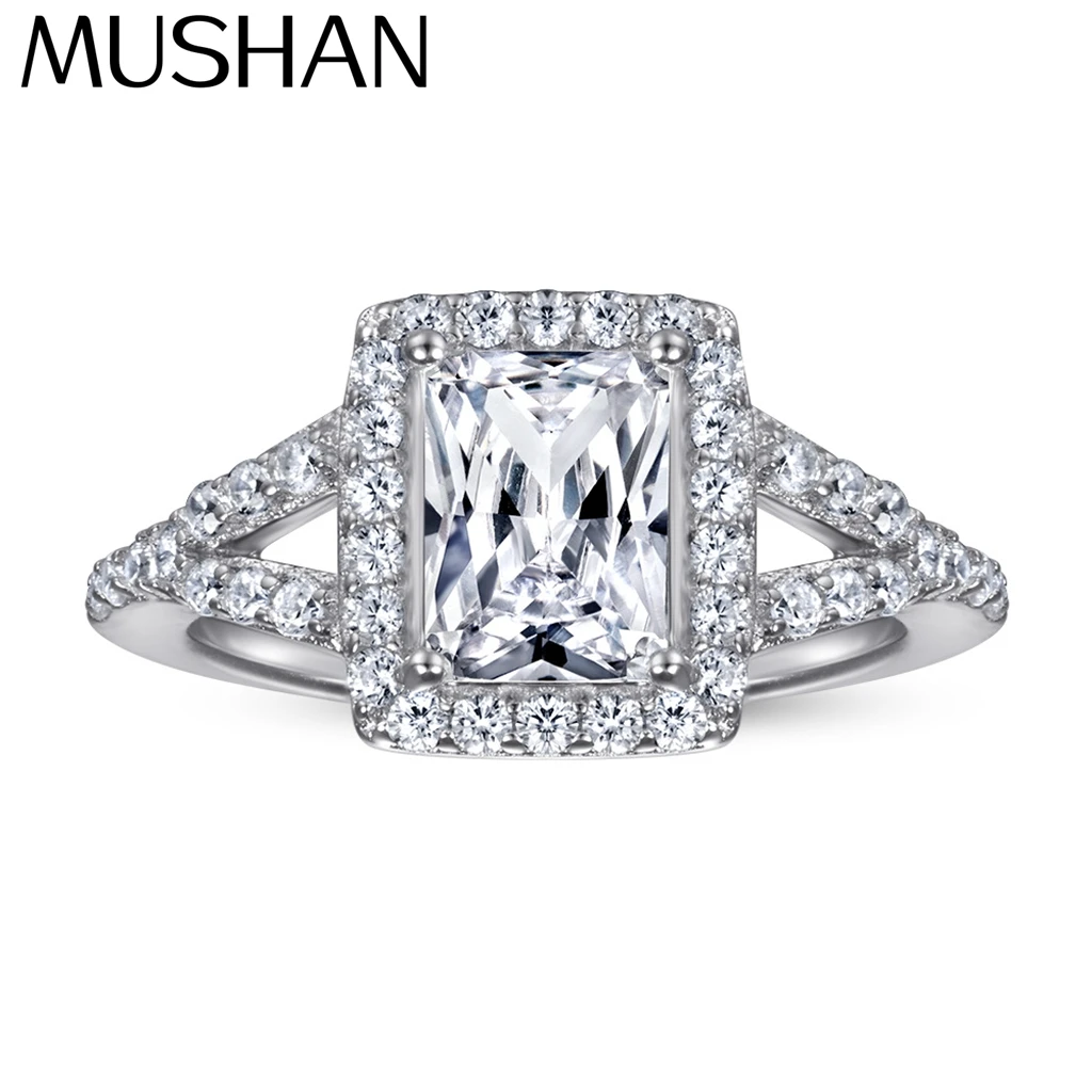 

MuShan Jewelry 925 Sterling Silver Timeless Engagement Ring 5A Cubic Zirconia Rings Bands Anniversary Rings Bands Women Gift