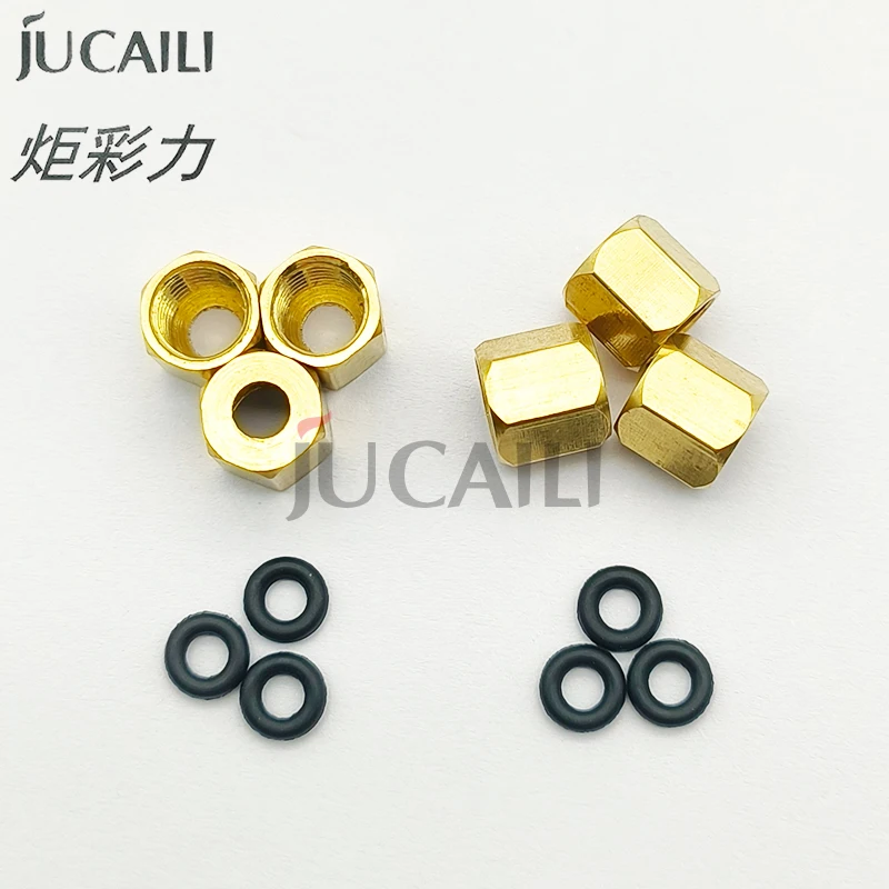 Jucaili 20pcs Screw Copper Screw O ring for Damper DX4 with 4*3mm 3*2mm Ink Tube