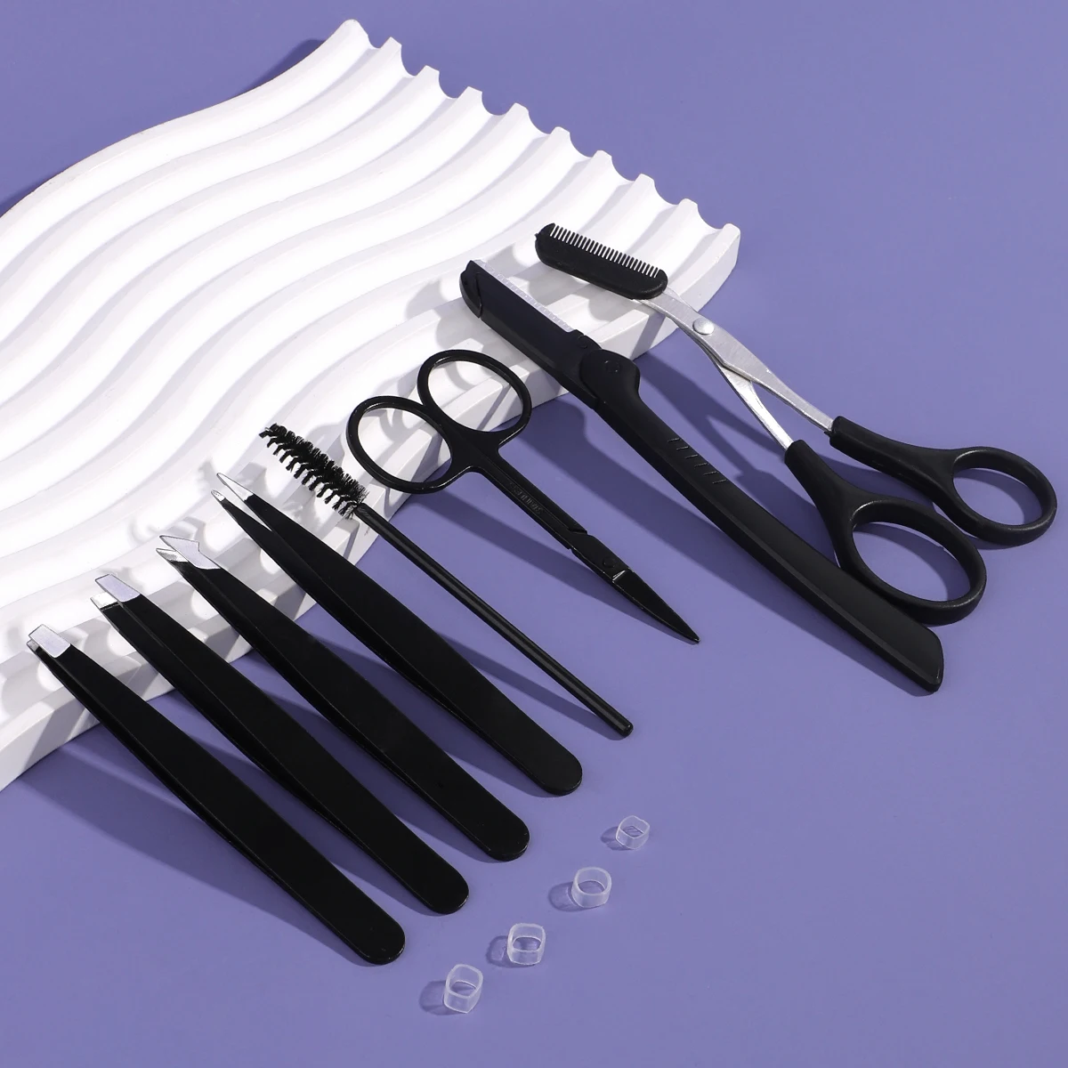 4/5/7/8-teiliges Wimpernwerkzeug-Set, Augenbrauentrimmer aus Edelstahl, Augenbrauentrimmer und Haarentferner, geeignet für Männer und Frauen.