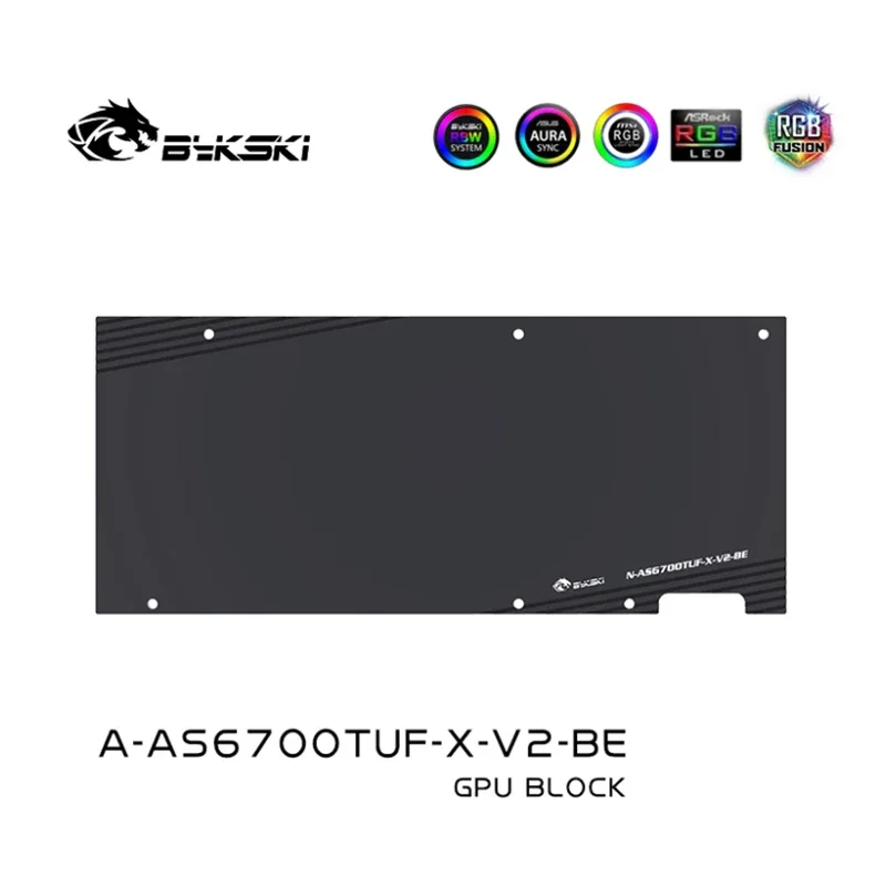 Bykski A-AS6700TUF-X-V2 GPU Water Block for ASUS ROG STRIX Radeon RX 6750 XT O12G Card / Copper Cooling Radiator RGB AURA