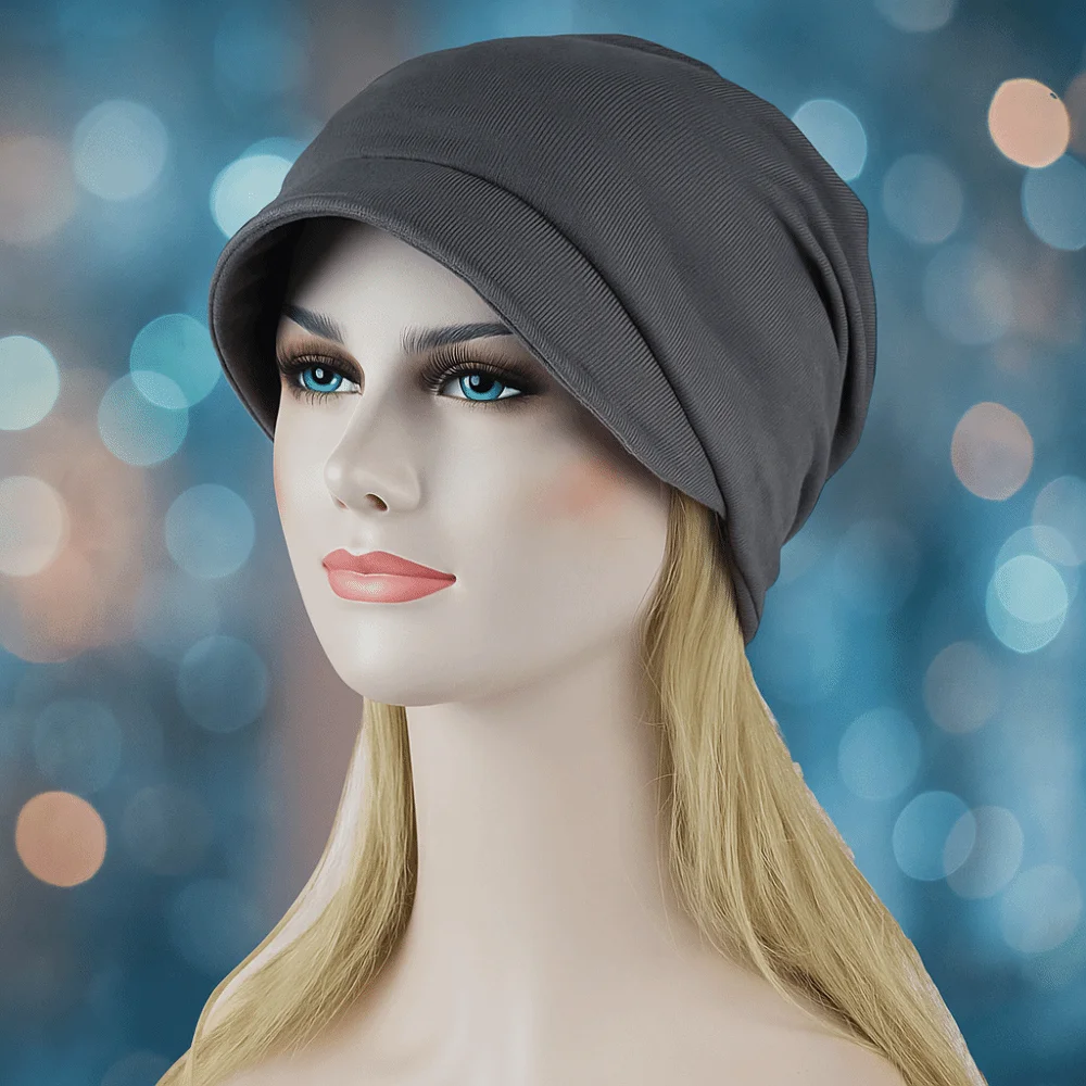 

Sun Protection Brimmed Basin Hat Breathable Lightweight Cancer Chemo Cap Soft with Brim Windproof Hood Bald Confinement