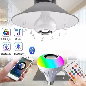 85-265V E27 Bluetooth Music Bulb RGBW With Remote Control DJ Disco Stage Speaker Bulbs For Bedroom Living Room Stage Lighting