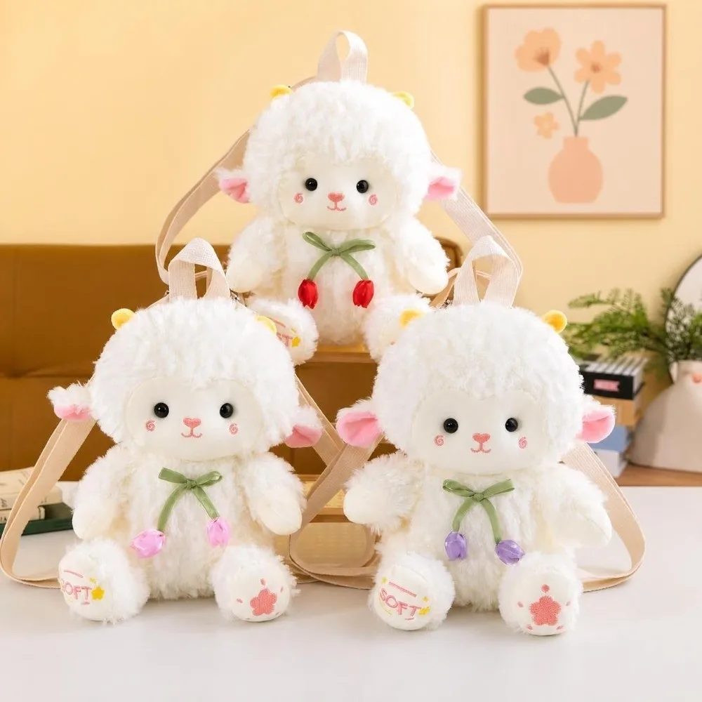 New Cute Sheep Backpack Soft Trendy Animal Doll Bag Stuffed Animal Toy Backpack Birthday Gift