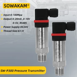 SW-P300 Pressure Transducer 4-20mA 10V 5V RS485 Output Optional G1/4 Connector for 0-100Mpa Pressure Transmitter