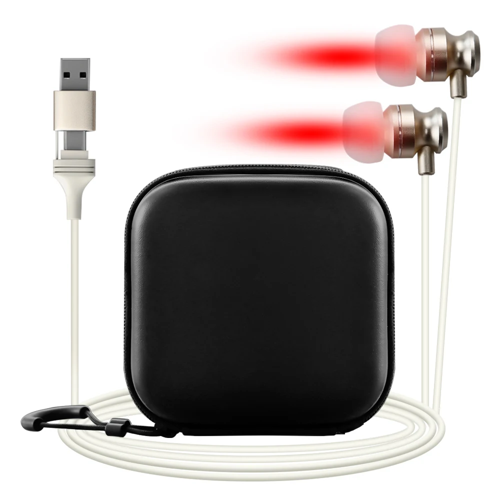 الأذن العلاج بالليزر 650nm LLLT العلاج بالليزر طنين الأذن تشعيع المحمولة USB الضوء الأحمر العلاج الطبيعي التهاب الأذن وسائل الإعلام العلاج