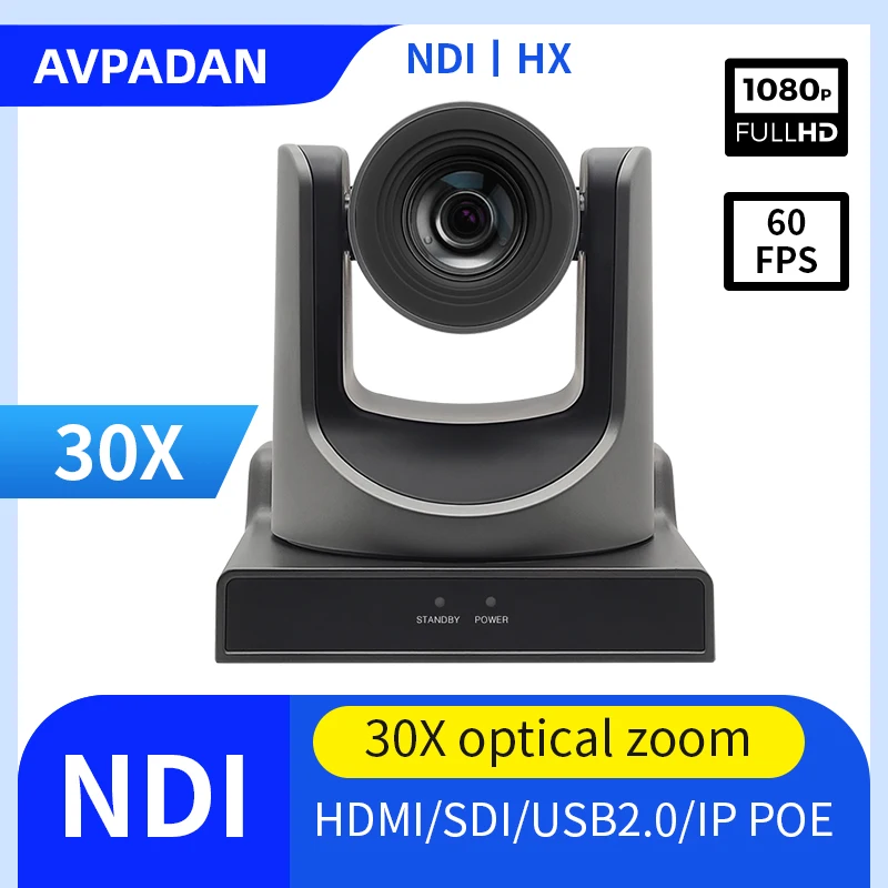 

PTZ Camera USB2.0 30X Optical Zoom HD 1080P Auto focus Live Streaming Video Cam for Conference Church