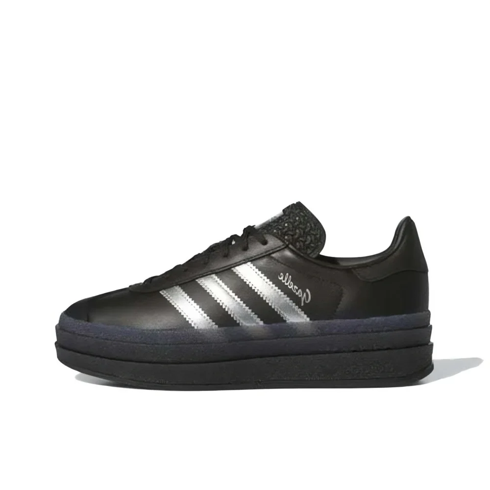 

Adidas Originals Gazelle Bold Women Black Silver Fashion Casual Height Increase Anti-slip German Training Board Shoes IH8063