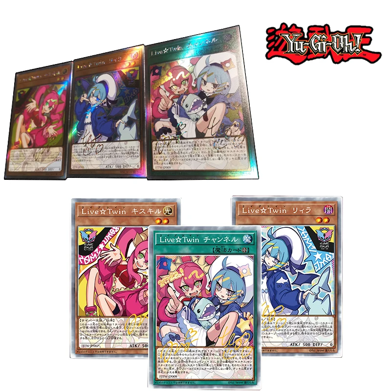 Yu-Gi-Oh DIY 3PCS/SET Live-Twin Lil-la Anime Collectible Cards Christmas Birthday Gifts Battle board game Rainbow flash