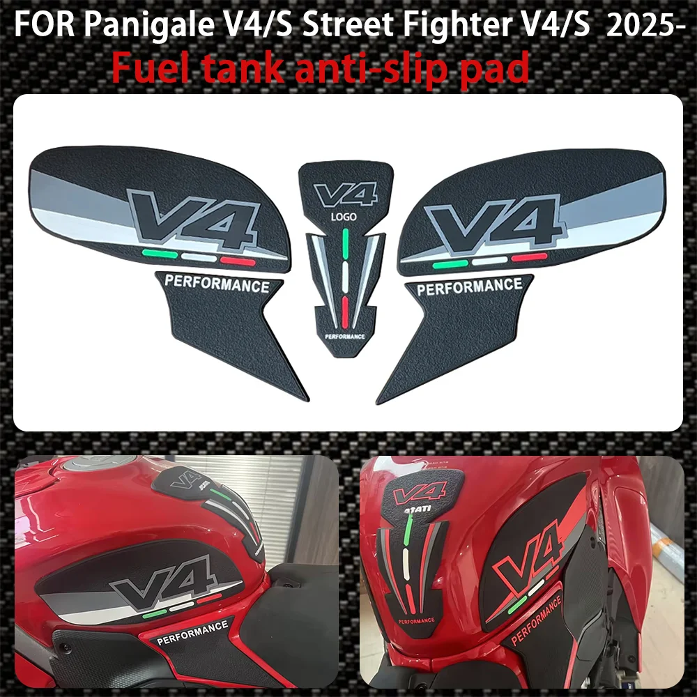 

V4 S Motorcycle Tank Anti-Slip Pad Knee Grip Tank Traction Pad For Ducati Street Fighter V4/S Panigale V4 S V4S 2025+ sticker