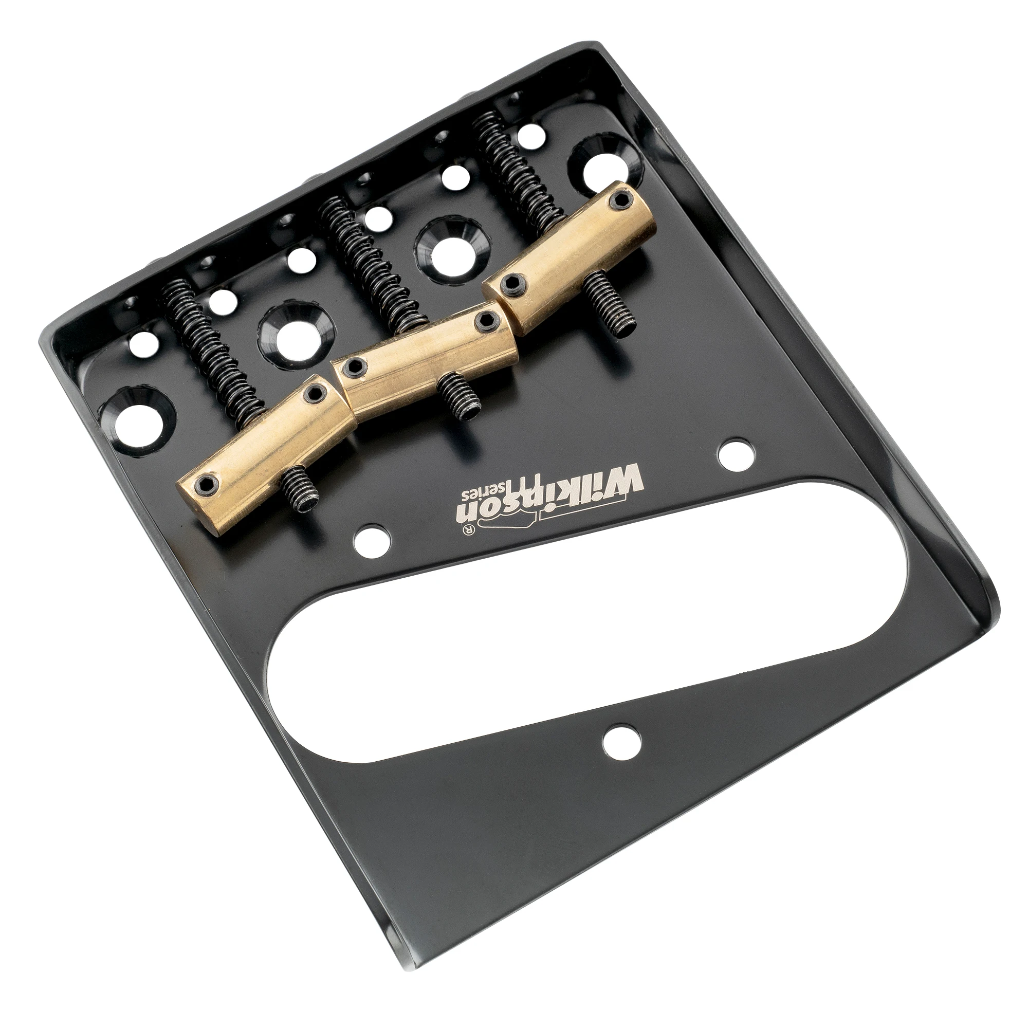 Wilkinson M Series 54mm(2-1/8 inch) Vintage Ashtray Style Bridge with 3 Brass Barrel Saddles for Tele Style Electric Guitar
