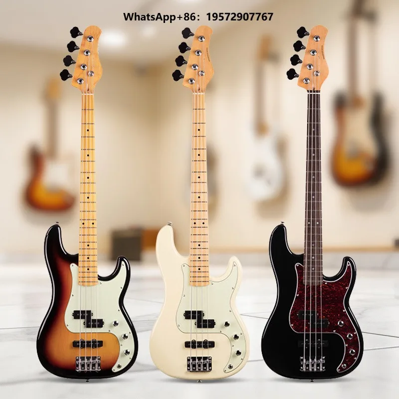 High-quality Professional 4-string Electric Bass Guitar 21-fret Finger board Confi guration