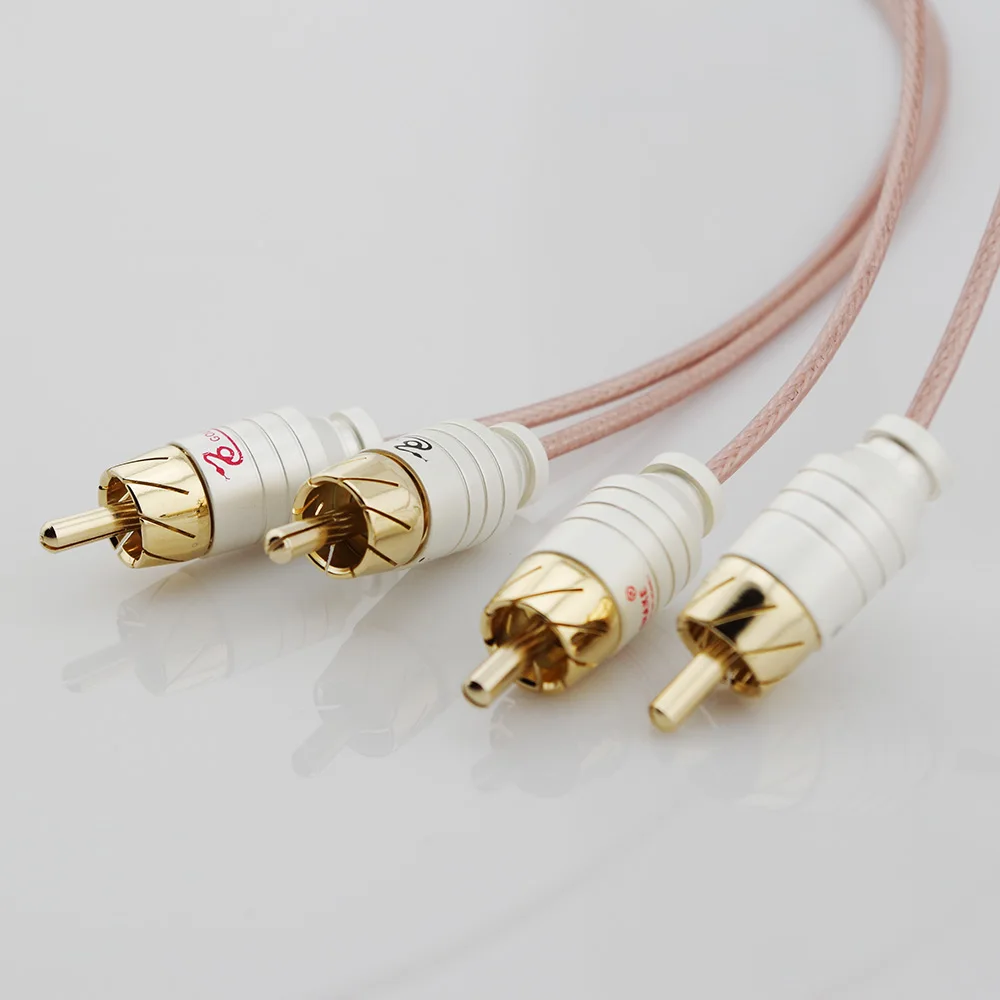 Audiocrats Versilbertes RCA-Audiokabel 2RCA Stecker auf Stecker HiFi Stereo für TV Verstärker CD DVD - Audiokabel – Detail 3