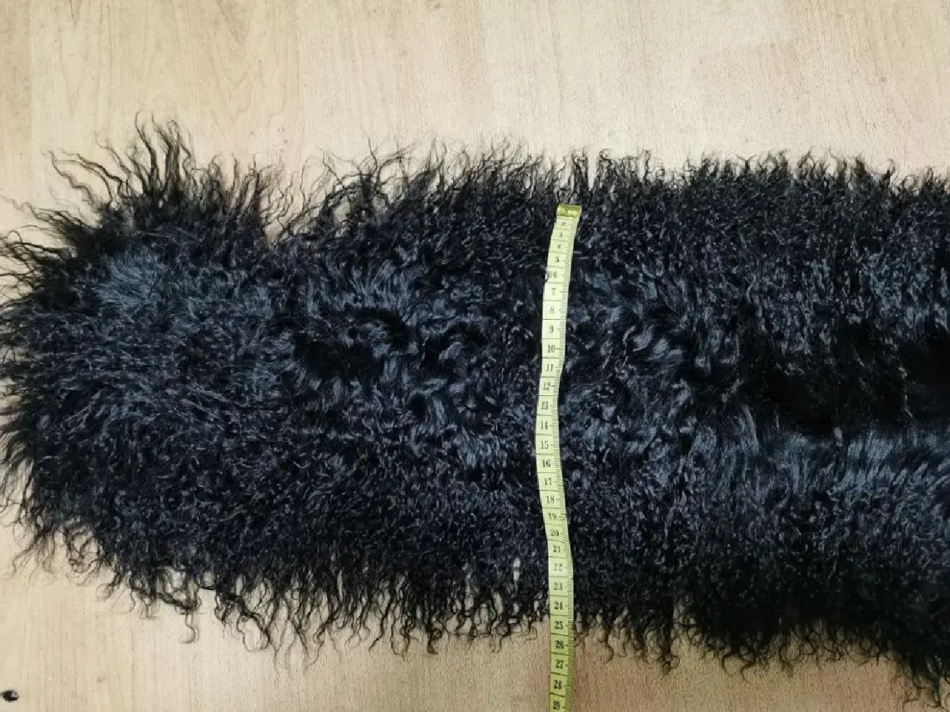 Real Mongolia Lamb Fur Scarf Women Winter Warm Neckerchief Natural Curl Black