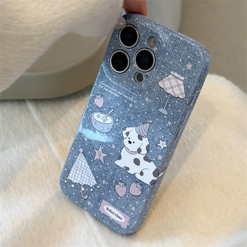 パーソナライズされたカウボーイスターアンブレラパピーフォンケース iPhone 17 16 15 14 13 12 11 Pro Max Y2Kカバー 落下防止 インスヒーリング