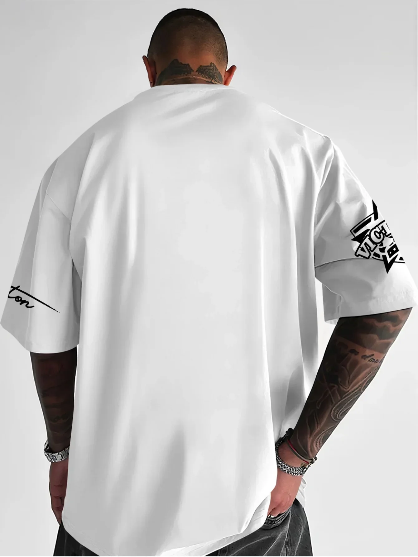 New 100% cotton summer men's and women's short sleeved T-shirt with artistic signature style printing comfortable and breathable