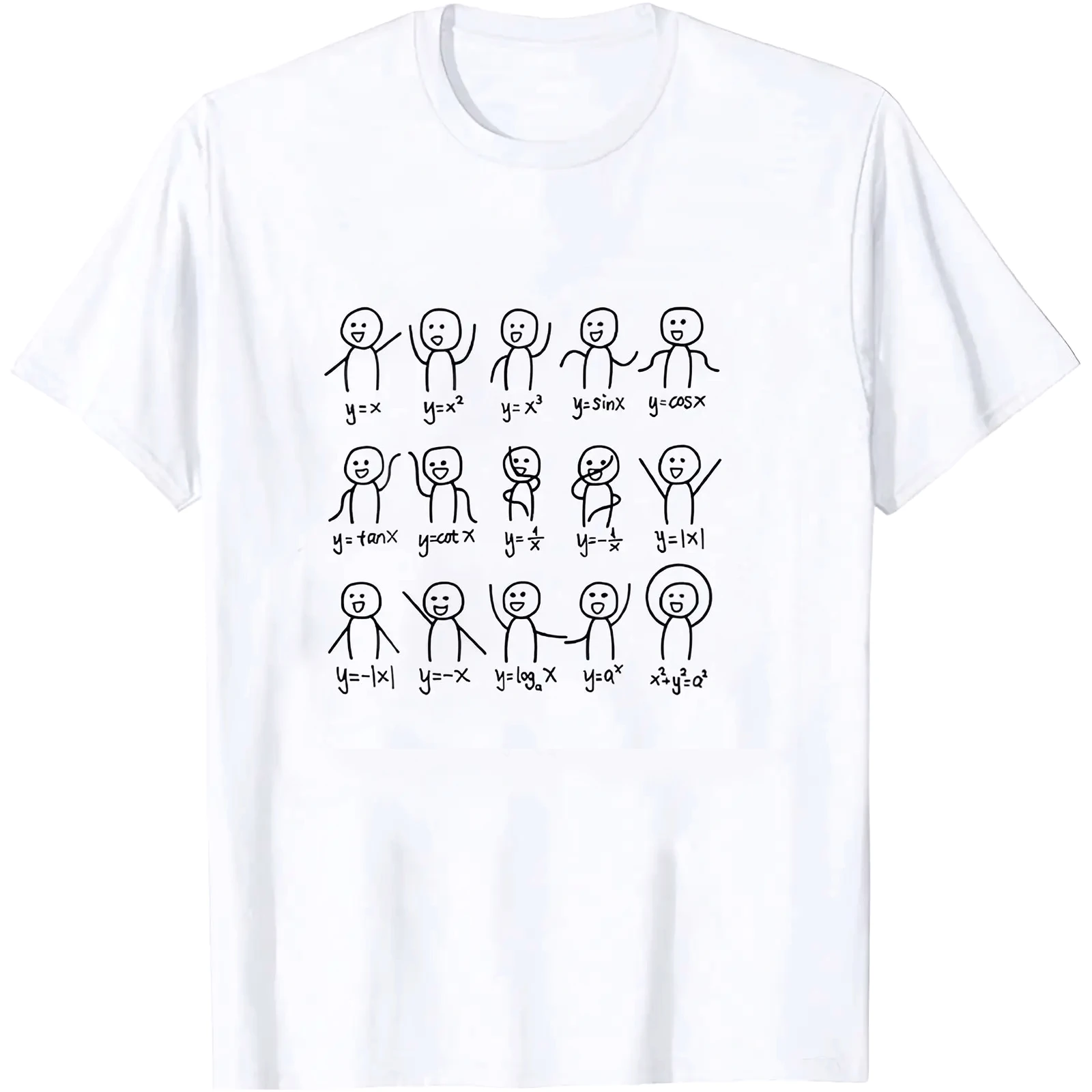 Teacher T Shirt Math Equation Cartoon Graphic Top Summer Y2k Women's Clothing Gift for Math Lovers Fashion Back To School Tee