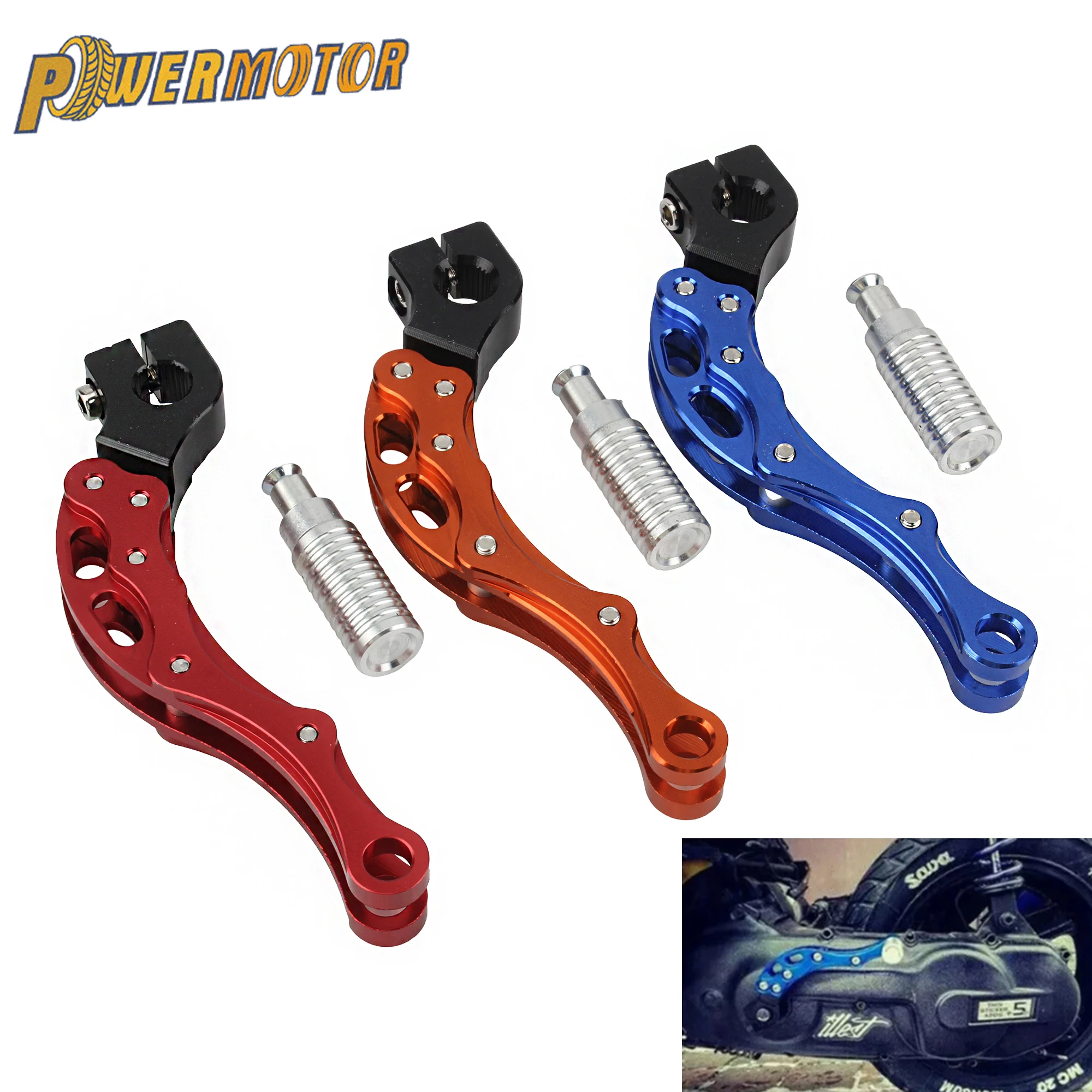 Powermotor Motorbike CNC Aluminum Alloy Starting Lever Gear Shift Lever For GY6 49cc 50cc 100cc 125cc Honda 139QMB Scooter