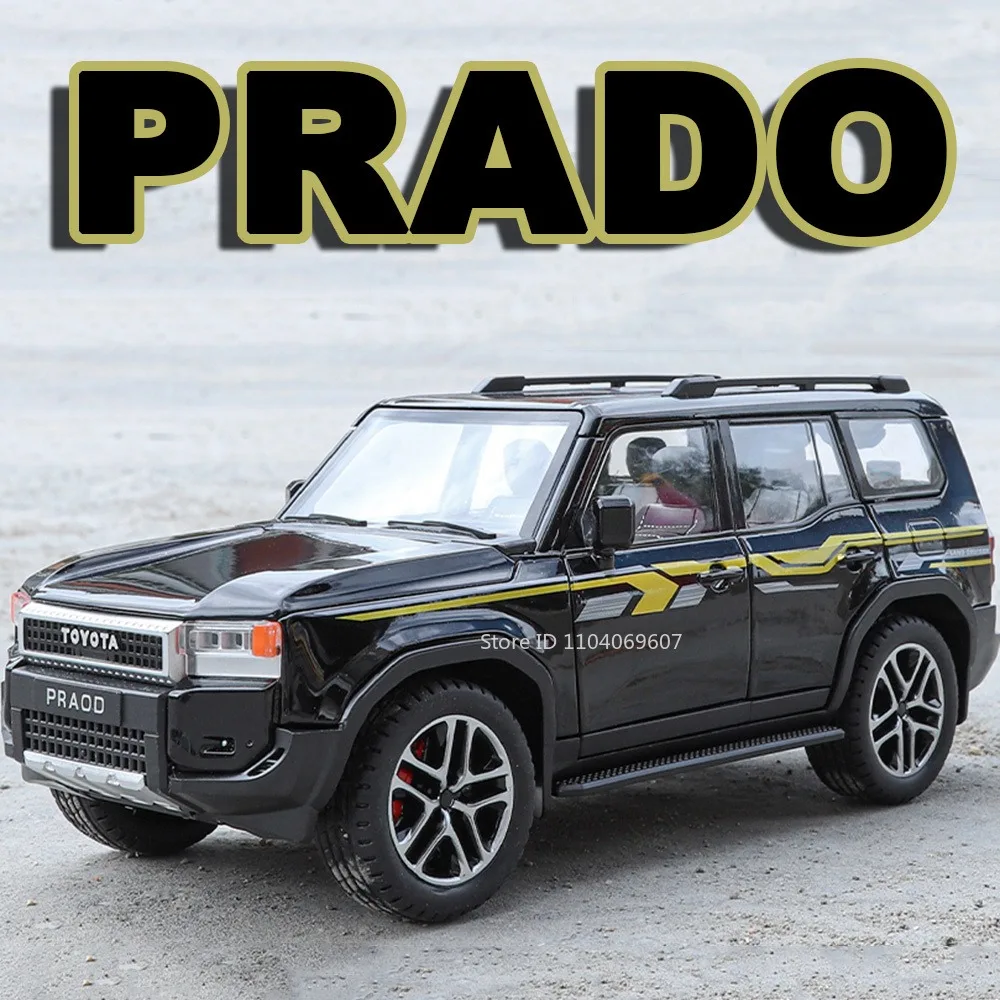 1:24 Prado LC250 Model Toy Cars Alloy Diecast FJ Cruiser Miniature Car Models Sound Light Doors Opened Pull Back for Kids Gifts