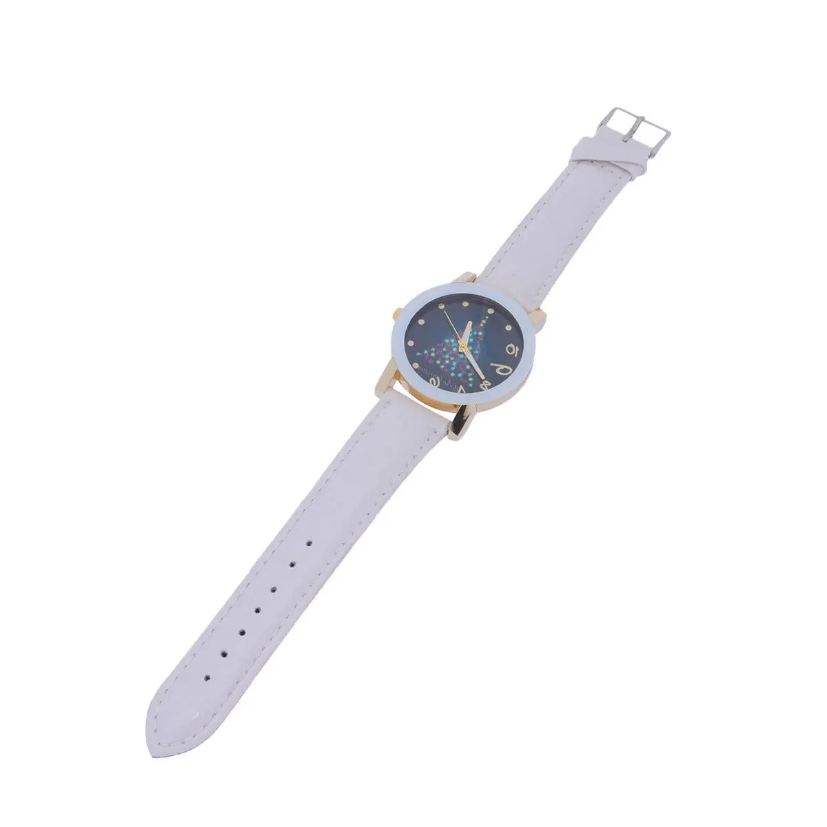 Casual Women Christmas Wrist Watch Fashionable Quartz PU Strap Adjustable Simplicity White Fashion Women Watch