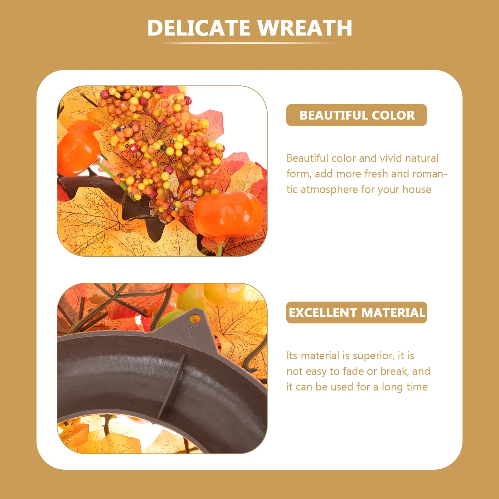 

Pumpkin Maple Wreath Autumn Decorations Artificial Festival Outdoor Fall Conical Wreaths Simulated Leaf