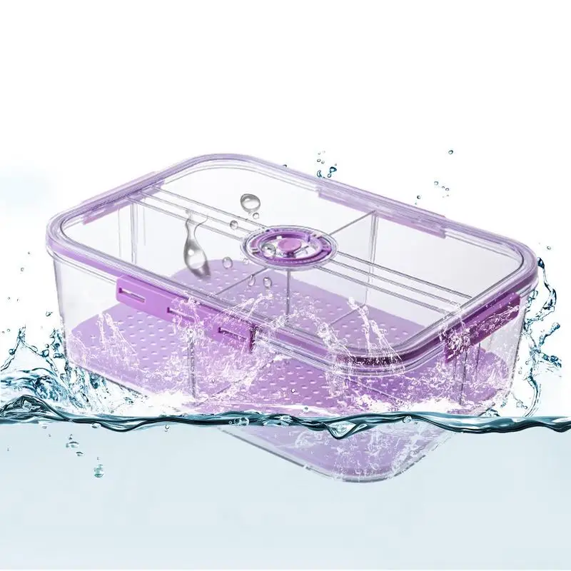 

Refrigerator Storage Box Classification Food Containers For Fridge Date Reminder Clear High Capacity With Removable Drain Tray