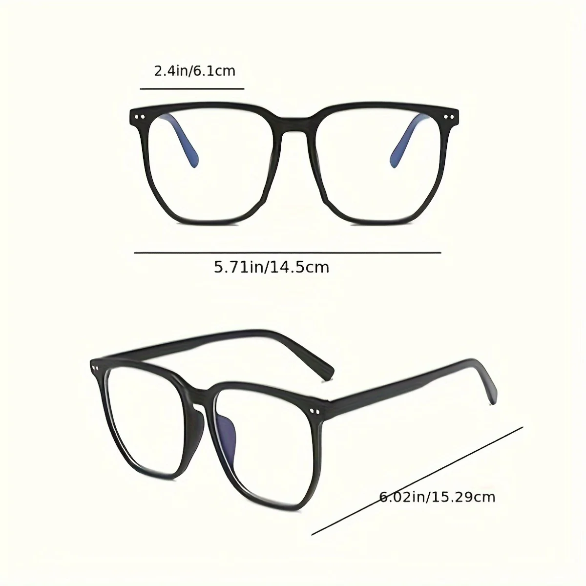 Unisex square flat light, anti-blue glasses, suitable for daily wear, clear lenses, light and comfortable view 4